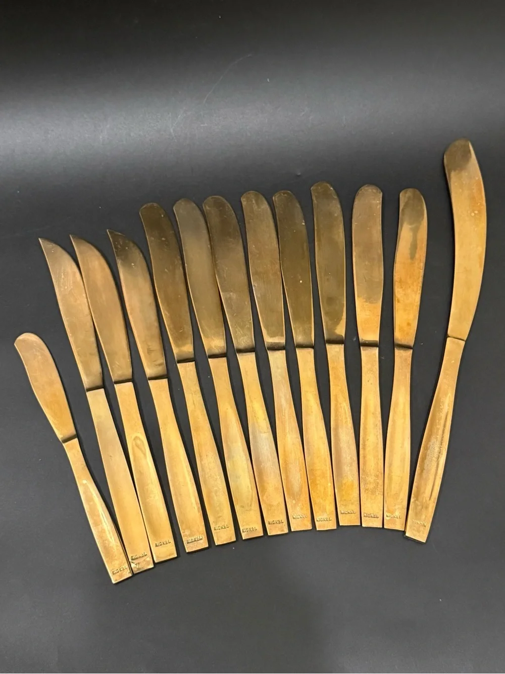 13pcs Vintage NICKEL Brass Thailand Siam Knives